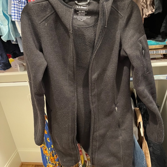 L L Bean long coat black xs - Picture 2 of 2